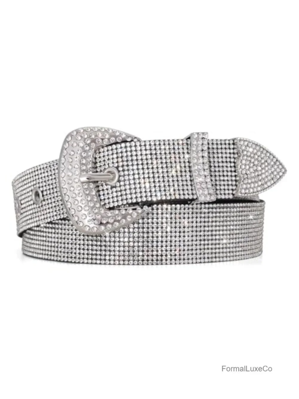 Rhinestone Cowgirl Studded Belt for Jeans - Shiny Disco Waist - Leather &